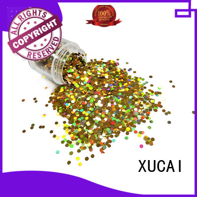 XUCAI heart holographic nail powder supplier for crafts