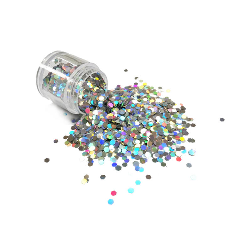 Holographic Silver Glitter Solvent Resistant PET Material LB100