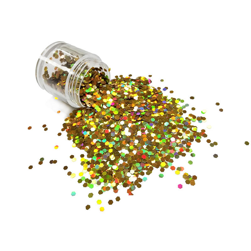 Wholesale bulk glitter powder eco friendly material holographic Gold color LB200