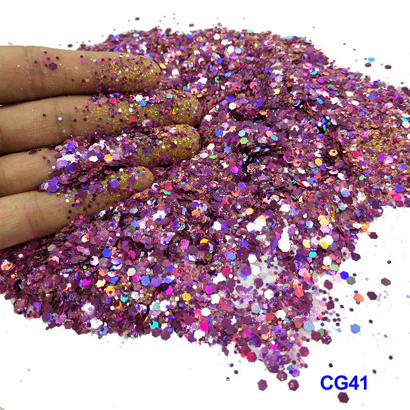 XUCAI-High-quality Multi-color Mixed Cosmetic Chunky Glitter Cg41-1