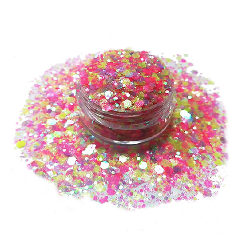 Wholesale multi-color polyester chunky glitter for nail and body decoration