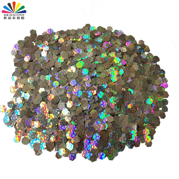 Holographic Glitter Hexagon Shape 3d Nail Powder Glitter for Christmas