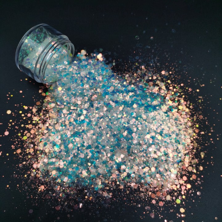 product-Xucai-Bulk Wholesale PET Mix Fine Glitter Powder For Craft Decorations Nail Art Screen Print