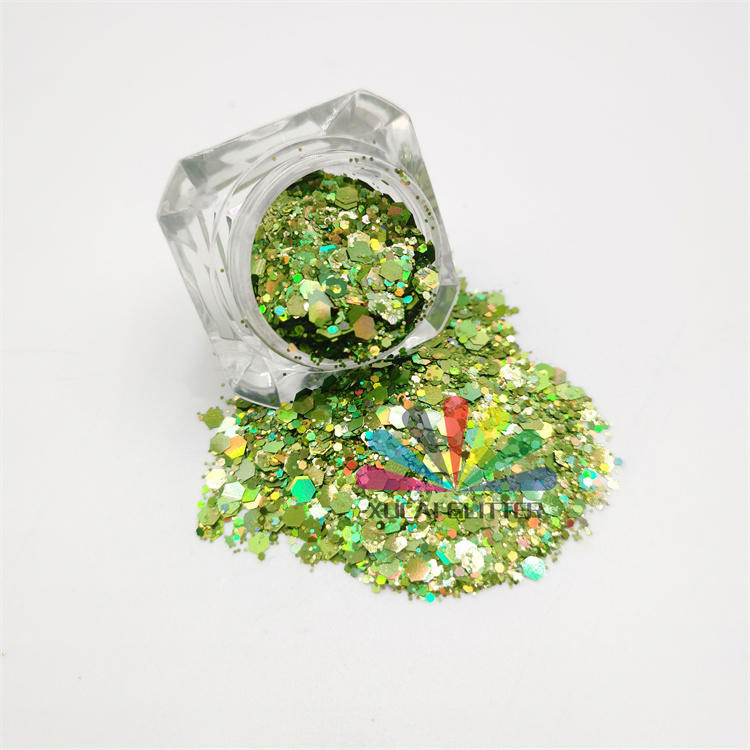 Bulk craft PET Hexagon glitter color shift glitter for Resin Tumbler