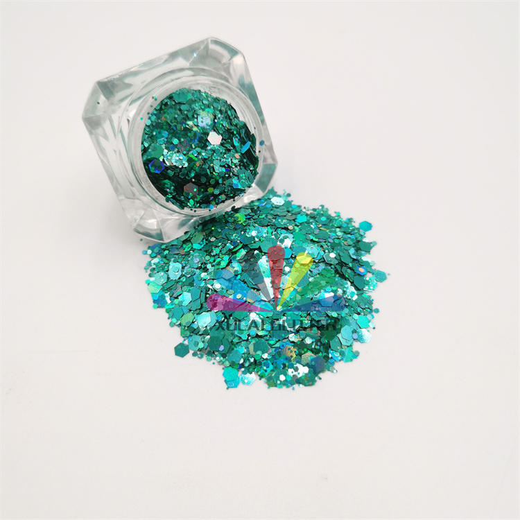 Bulk craft PET Hexagon glitter color shift glitter for Resin Tumbler