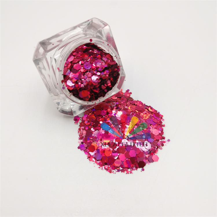 XUCAI Wholesale high Quality Chunky mixed Colors Bulk Glitter For Craft Decoration Body Hair Decoration