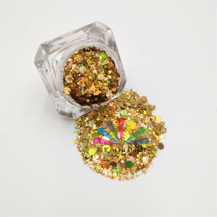 eco friendly chunky polyester rainbow glitter powder wholesale bulk loose fine PET glitter for nail and craft