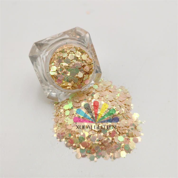 factory wholesale bulk chunky polyester rainbow glitter powder loose fine PET glitter for nail and MAKEUP