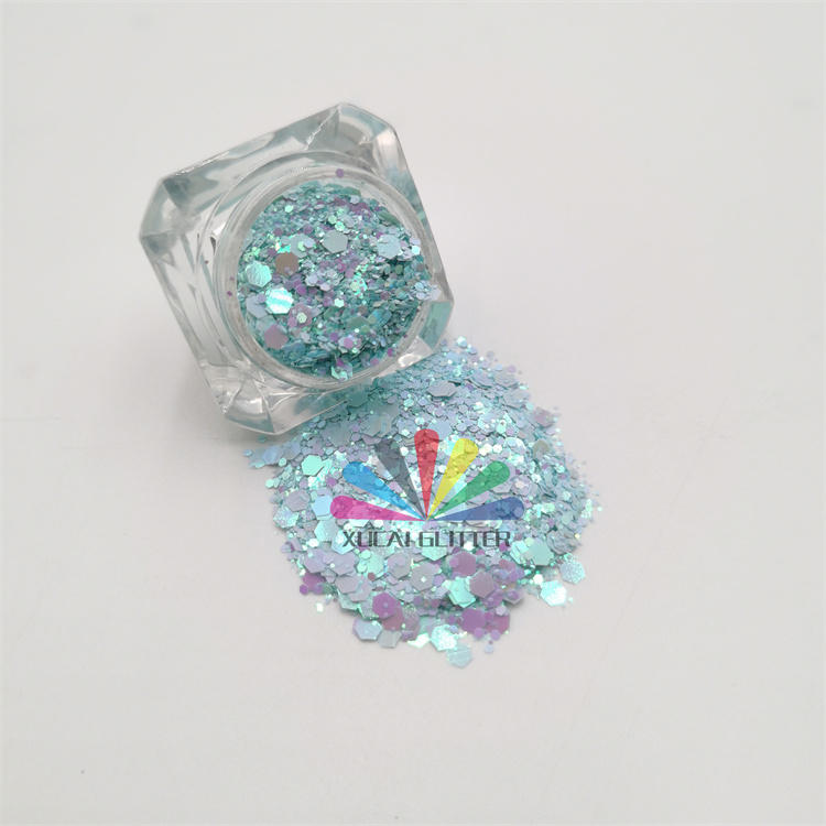 wholesale chunky holographic polyester Solvent resistant glitter bulk neno makeup glitter powder for nail art