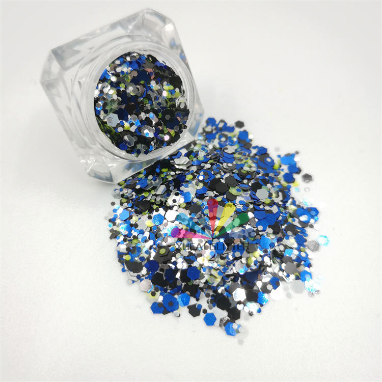 Factory Bulk Wholesale shifting color mix Shape Glitter with box packaging