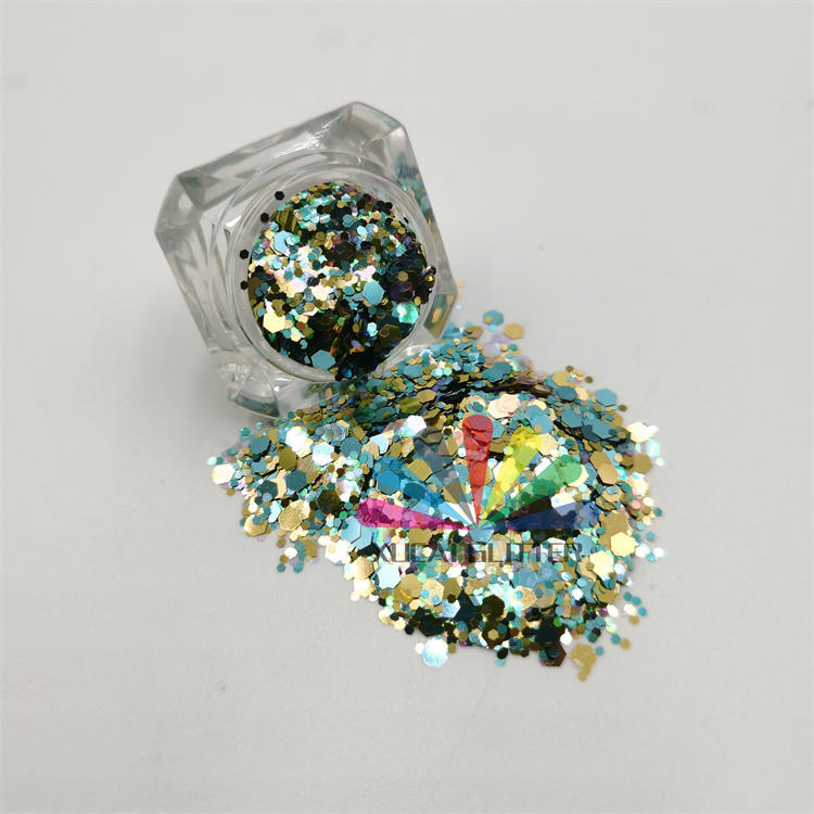 wholesale best quality cosmetic chunky glitter polyester bulk holographic polyester glitter for nail decoration