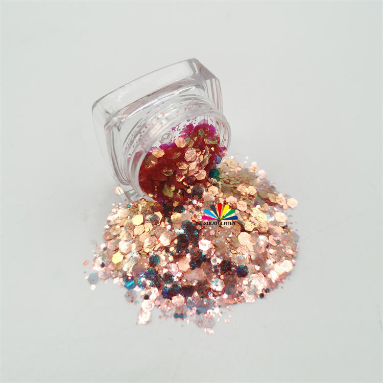 xucai factory wholesale colorful diamond powder glitter solvent resistant glitter
