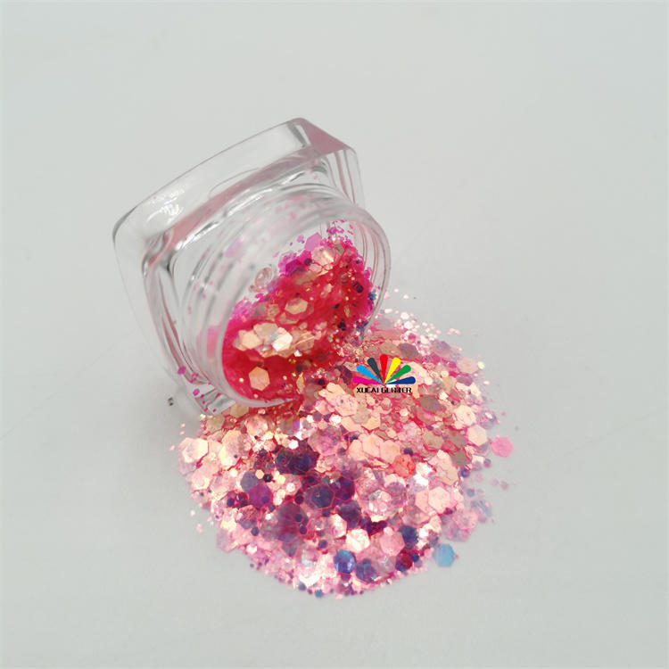 xucai wholesale top quality chunky bulk glitter holographic rose gold chunky glitter