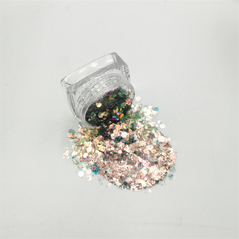 XUCAI wholesale chameleon chunky glitter mix high quality raw glitter