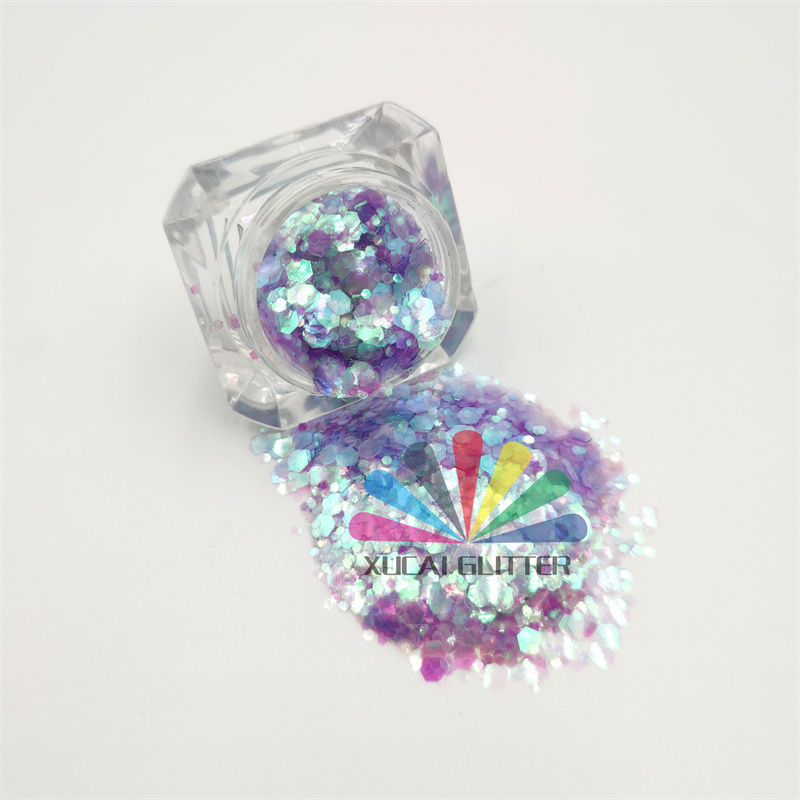 xucai factory bulk chameleon polyester craft glitter powder wholesale bulk fine glitter