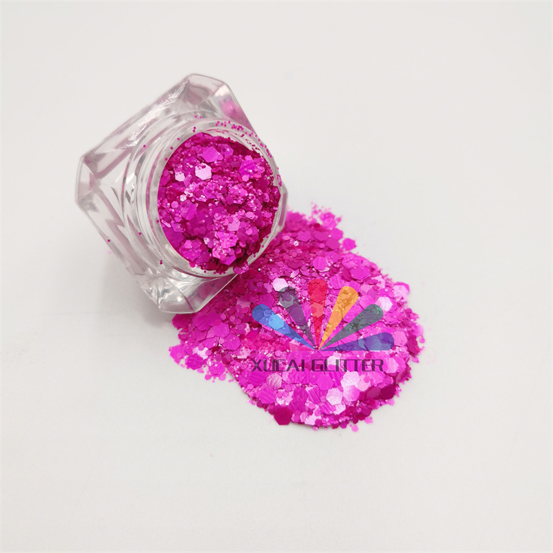 xucai factory wholesale top quality chunky bulk glitter for craft decoration chameleon color shifting glitter powder bulk