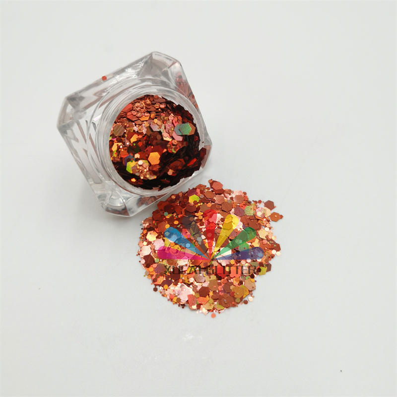 xucai factory wholesale solvent resistant glitter chameleon color shifting glitter bulk polyester nail glitter
