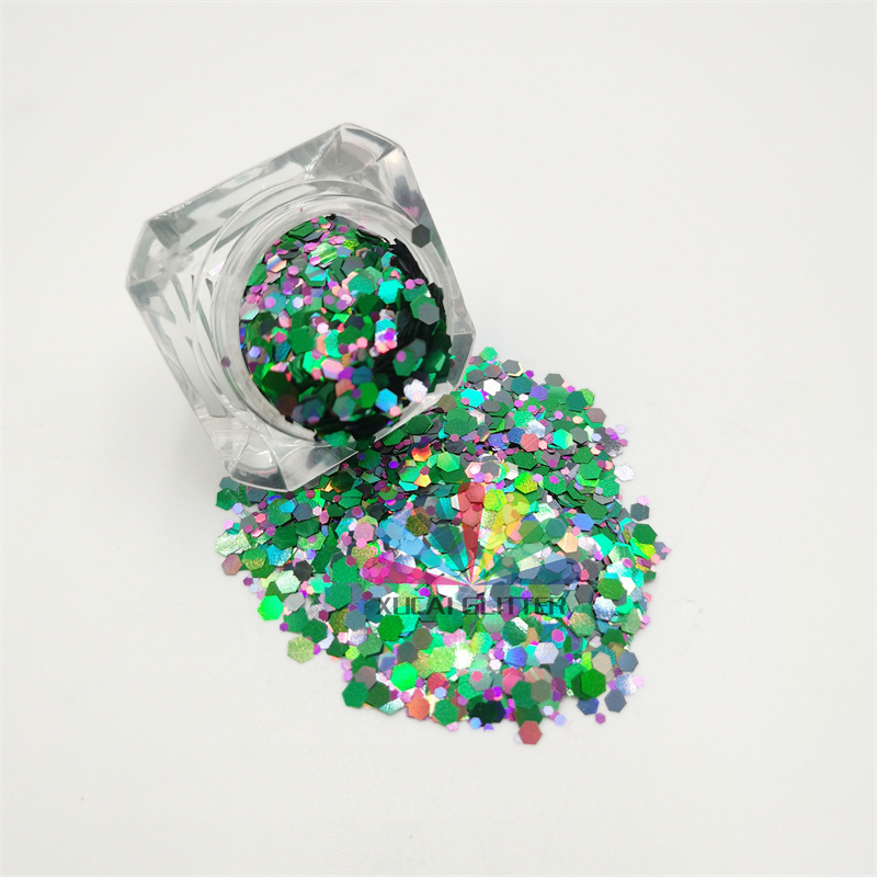 xucai factory wholesale solvent resistant glitter bulk polyester nail glitter