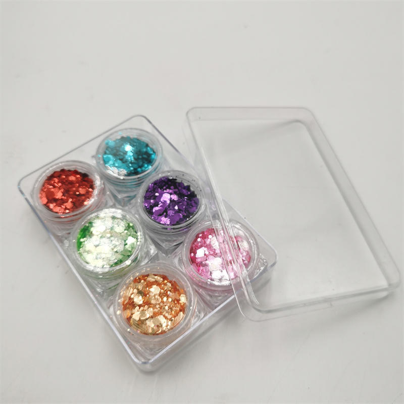 wholesale RTS glitter powder set Exquisite packaging colorful glitter powder with shaker